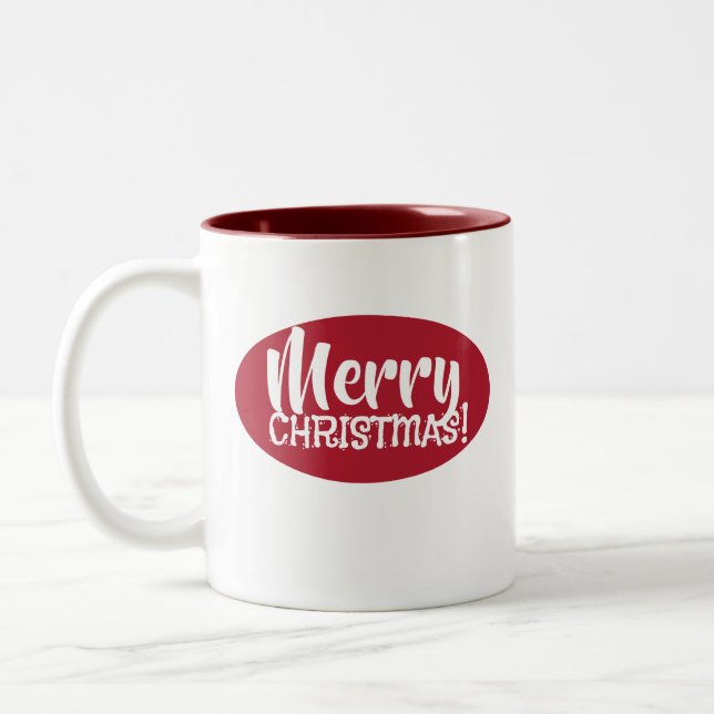 Tasse 2 Couleurs Joyeux Noël en Anglais (Gauche)