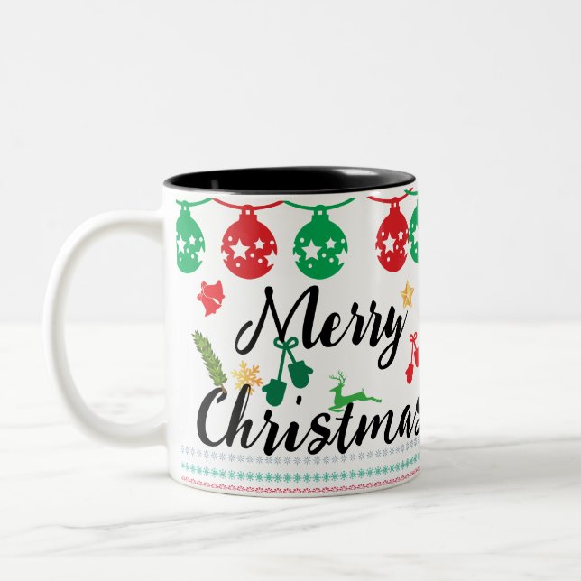 Tasse 2 Couleurs Joyeux Noël et une bonne année ! (Gauche)