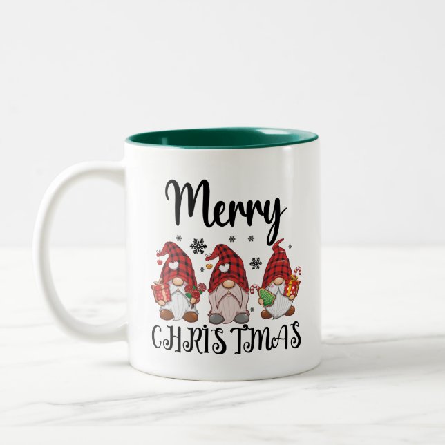 Tasse 2 Couleurs Joyeux Noël Gnomies Noël Gnomes (Gauche)