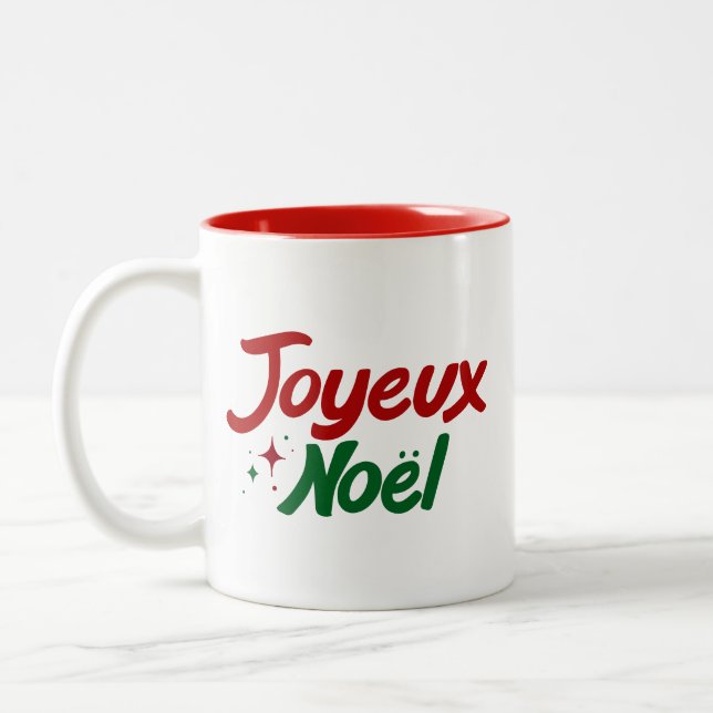 Tasse 2 Couleurs Joyeux Noël Hand Lettered  (Gauche)