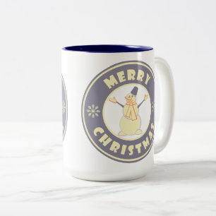 Tasse 2 Couleurs Joyeux Noël heureux bonhomme de neige célèbre styl