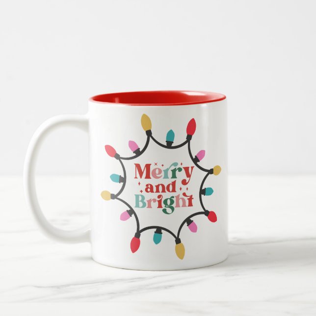 Tasse 2 Couleurs Joyeux Noël lumineux (Gauche)