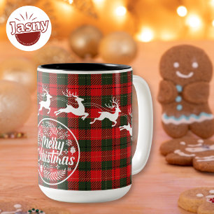 Tasse 2 Couleurs Joyeux Noël Père Noël Reindeer Flannel
