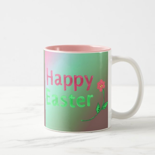 Tasse 2 Couleurs Joyeux Pâques (Droit)