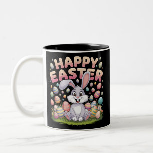 Tasse 2 Couleurs Joyeux Pâques 2025 Oeufs Lapin mignon lapin lapin