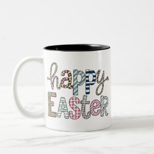 Tasse 2 Couleurs Joyeux Pâques mignonne lapin floral Leopard de pri
