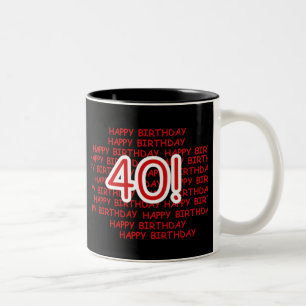 Tasse 2 Couleurs Joyeux quarantième anniversaire