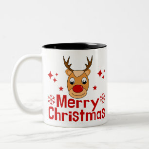 Tasse 2 Couleurs Joyeux rennes de Noël