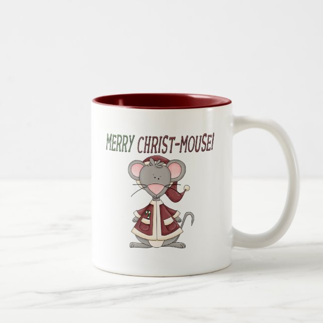 Tasse 2 Couleurs Joyeux T-shirts et cadeaux Christ-Mouse (Droit)