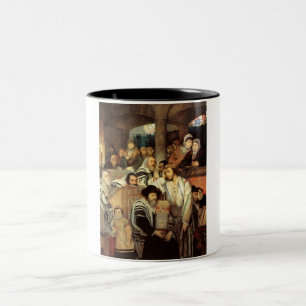 Tasse 2 Couleurs Juifs priant dans la synagogue sur Yom Kippour