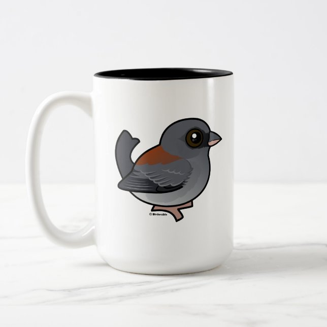 Tasse 2 Couleurs Junco aux yeux foncés (dos rouge) (Gauche)