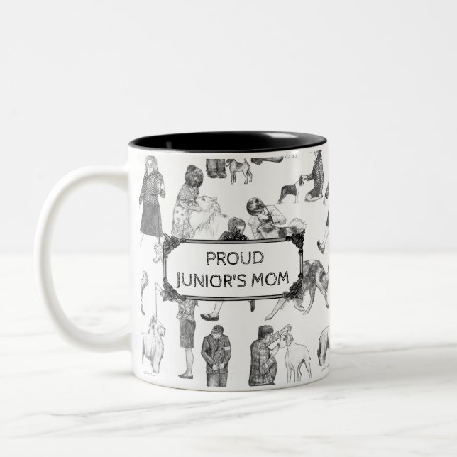 Tasse 2 Couleurs JUNIOR Handlers Chien Show Black Toile (Gauche)