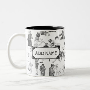 Tasse 2 Couleurs JUNIOR Handlers Chien Show Black Toile avec nom pe