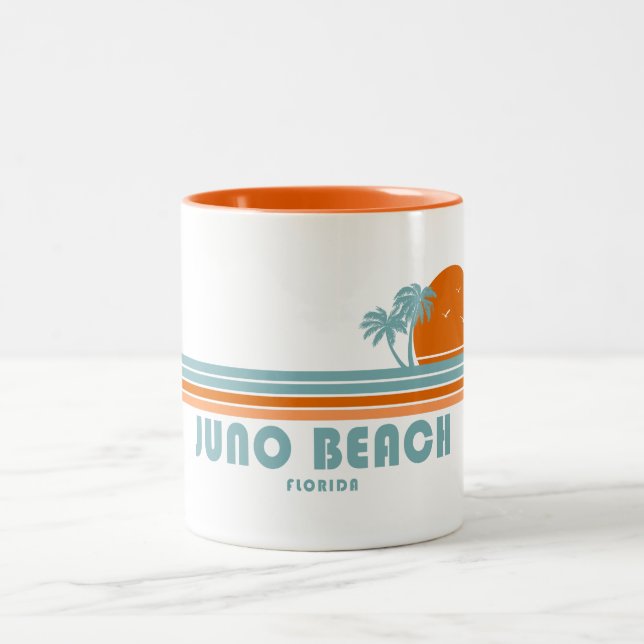 Tasse 2 Couleurs Juno Beach Floride Sun Palm Trees (Centre)