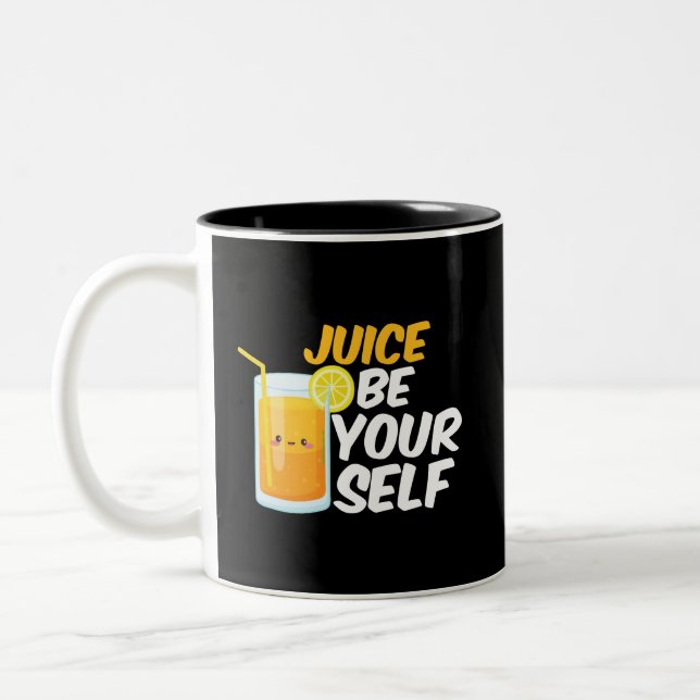 Tasse 2 Couleurs Jus Soyez Amusant Orange Juice Puns (Gauche)