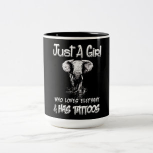 Tasse 2 Couleurs Juste Une Fille Qui Aime L'Éléphant Et A Des Tat