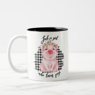 Tasse 2 Couleurs Juste une fille qui aime les cochons