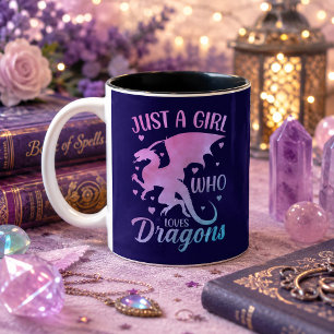 Tasse 2 Couleurs Juste une fille qui aime les dragons - Dragon fant