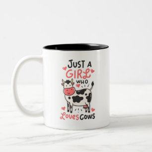 Tasse 2 Couleurs Juste une fille qui aime les vaches drôle mignonne
