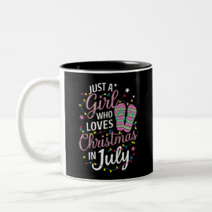Tasse 2 Couleurs Juste une fille qui aime Noël en juillet été