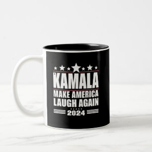 Tasse 2 Couleurs Kamala Faire rire l'Amérique encore Drapeau améric