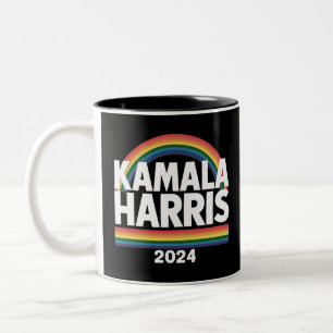 Tasse 2 Couleurs Kamala Harris 2024 Arc-en-ciel Fierté Gay LGBT Éle