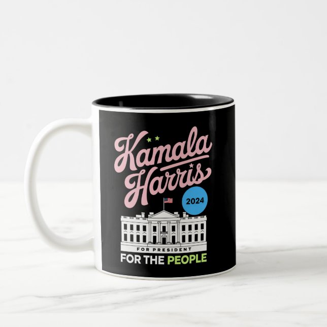 Tasse 2 Couleurs Kamala Harris 2024 Social-démocrate Vote Blue (Gauche)