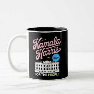Tasse 2 Couleurs Kamala Harris 2024 Vote Démocrate Social Blue 