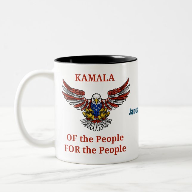 Tasse 2 Couleurs KAMALA Harris Personnalisation de la démocratie po (Gauche)