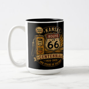 Tasse 2 Couleurs Kansas Route 66 Highway Café Nostalgie