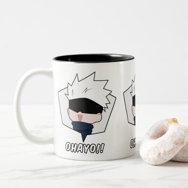 Tasse 2 Couleurs Kawaii Anime Meme  (Avec donut)