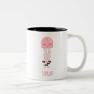 Tasse 2 Couleurs Kawaii méduse rose