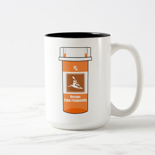 Tasse 2 Couleurs Kayak est ma drogue (Droit)
