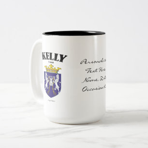 Tasse 2 Couleurs Kelly Family Crest, Traduction & Signification