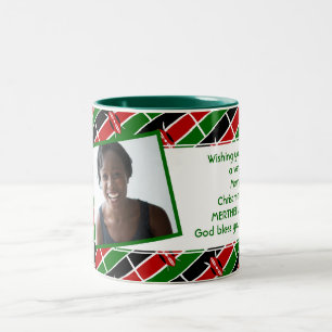 Tasse 2 Couleurs KENYA FLAG Modèle photo Ajouter votre texte