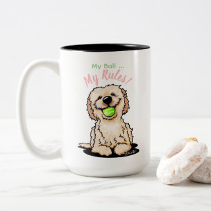 Tasse 2 Couleurs KiniArt Doodle Dog MY BALL