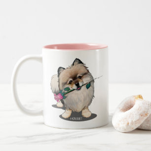 Tasse 2 Couleurs KiniArt Pomeranian Portrait Walter