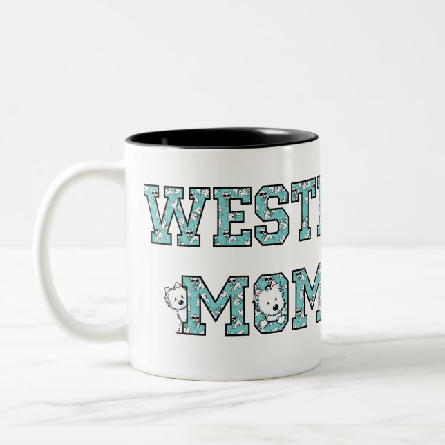Tasse 2 Couleurs KiniArt Westie Maman (Gauche)
