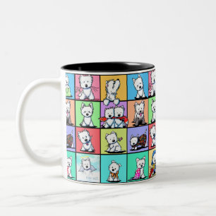 Tasse 2 Couleurs KiniArt Westies commémoratifs 
