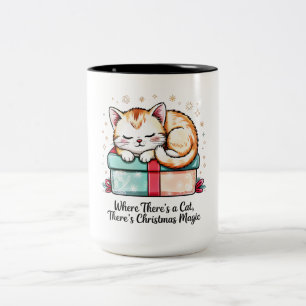 Tasse 2 Couleurs Kiton endormi réconfortant - Cadeau pour amateur d