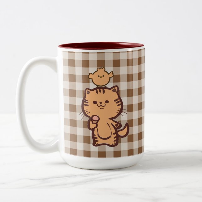 Tasse 2 Couleurs Kitty et Little poulet (Gauche)