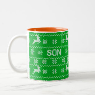Tasse 2 Couleurs Knit de Noël Motif — Fils