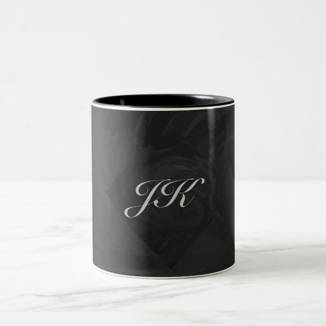Tasse 2 Couleurs Kohl Black Monogramme personnalisé (Centre)