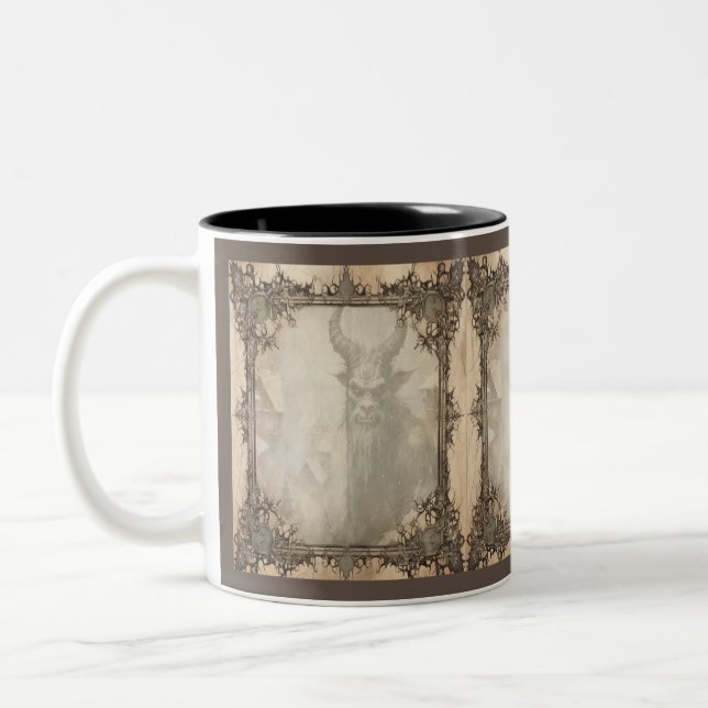 Tasse 2 Couleurs Krampus de Noël éffrayant (Gauche)