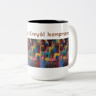 Tasse 2 Couleurs Kreyol Pale, Kreyol Konpran - Proverbe Haïtien