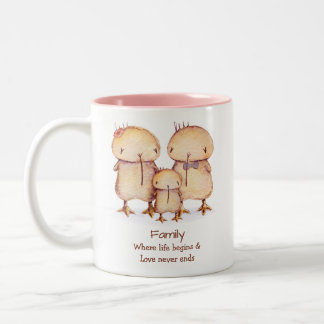 Tasse 2 Couleurs Kwii le joli kiwi oiseau et la famille