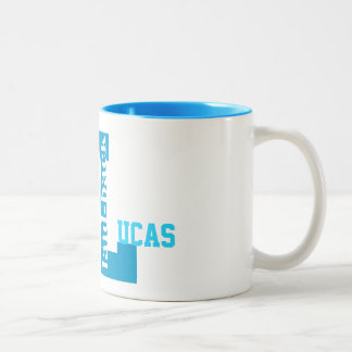 Tasse 2 Couleurs L décontracté noms, changent le nom, initial