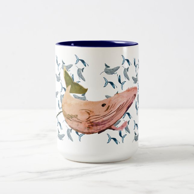 Tasse 2 Couleurs La Baleine nage (Centre)