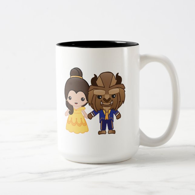 Tasse 2 Couleurs La beauté et la bête Emoji (Droit)