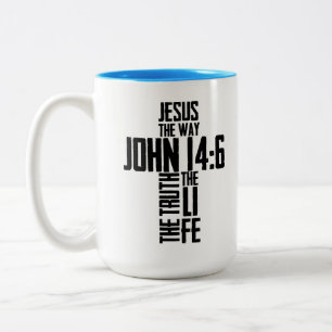 Tasse 2 Couleurs La Bible chrétienne Verse Jésus Le Chemin Jean 14: